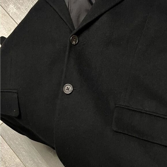 90s Ralph Lauren Camel Hair Black Sport Coat Jacket Blazer Single Breast 40R - Picture 12 of 14